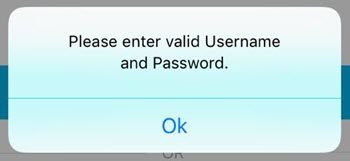 Valid Username and Password