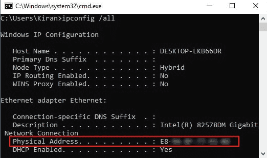 Mac Address 