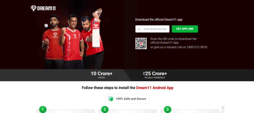 Dream11 App में रजिस्ट्रेशन 