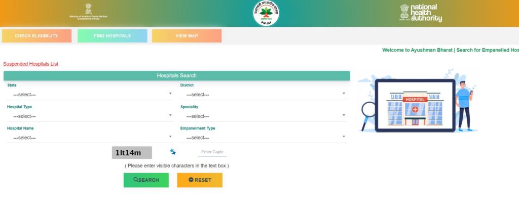 Ayushman Bharat Hospital List