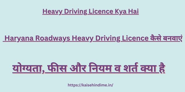 Haryana Heavy Driving Licence